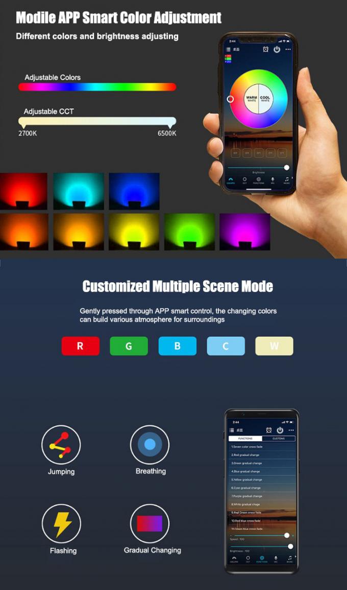 Outdoor APP Controlled Reflector Flood Lights IP66 SMD5050 SMD2835