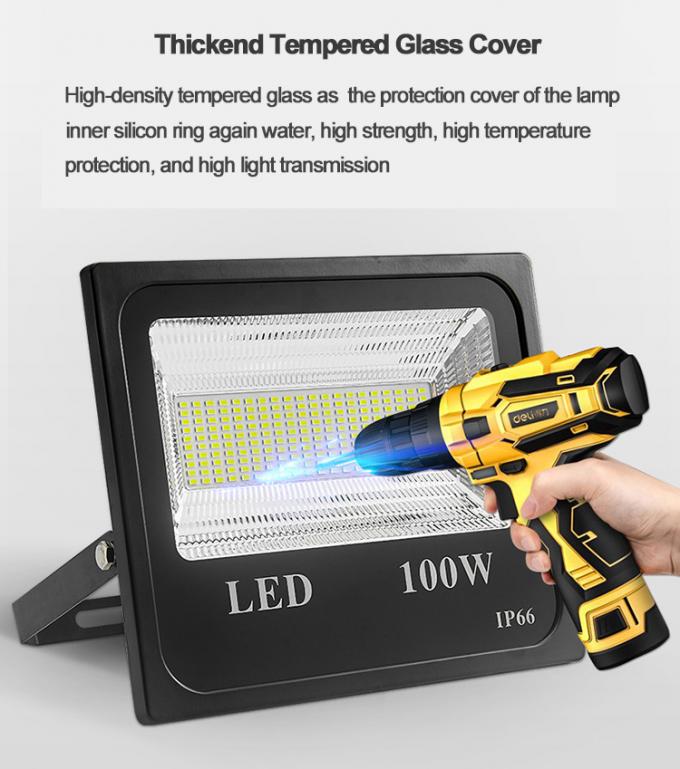 PIR Reflector Led Flood Light 200W 20000lm Black White Aluminum Body